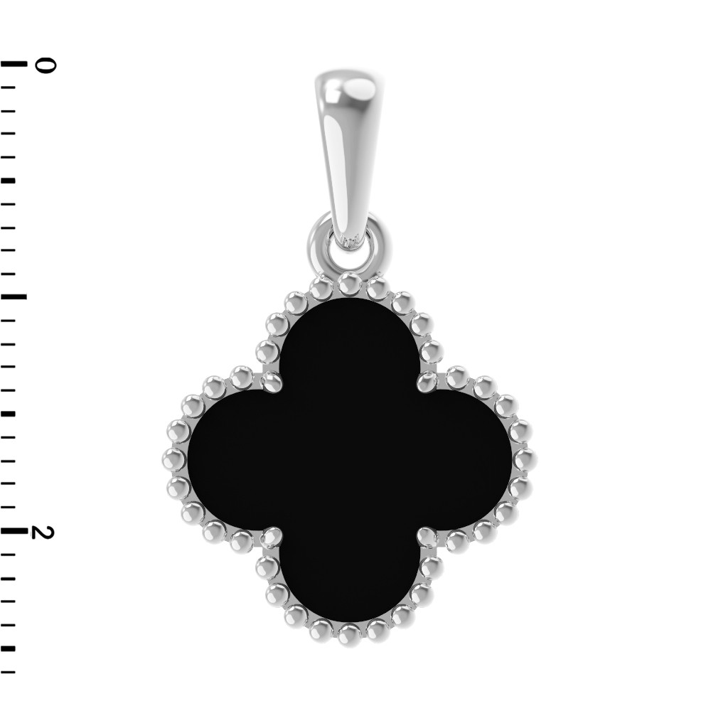 Подвеска из белого золота c ониксом