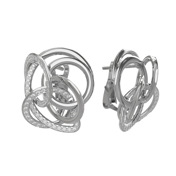 Серьги из белого золота c бриллиантами