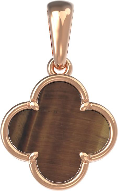 Подвеска из золота c тигровым глазом