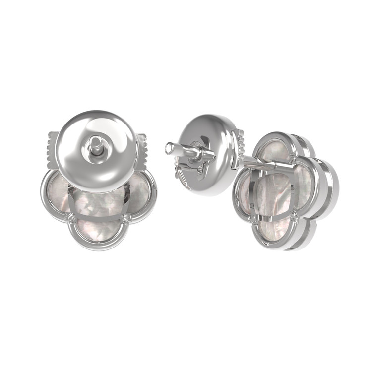 Серьги из белого золота c перламутром