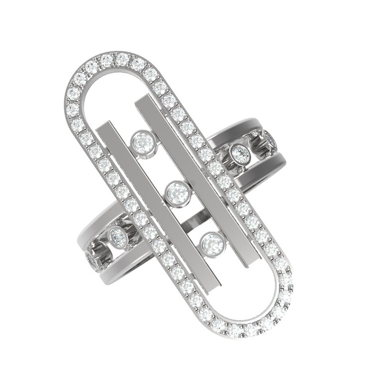 Кольцо из белого золота c бриллиантами