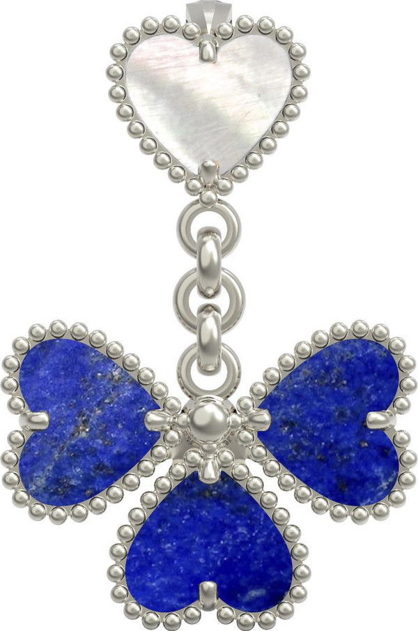 Подвеска из белого золота c лазуритом и перламутром