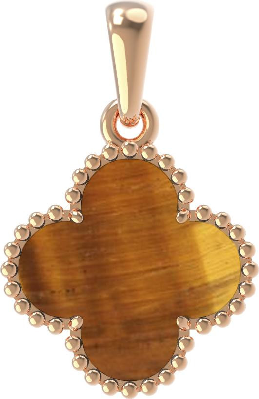 Подвеска из золота c тигровым глазом