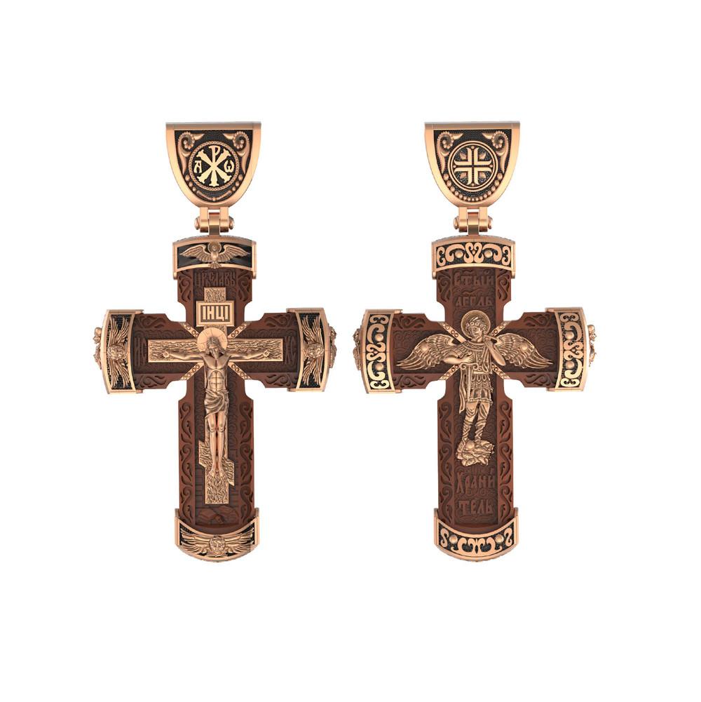 Крест из золота c деревом груши