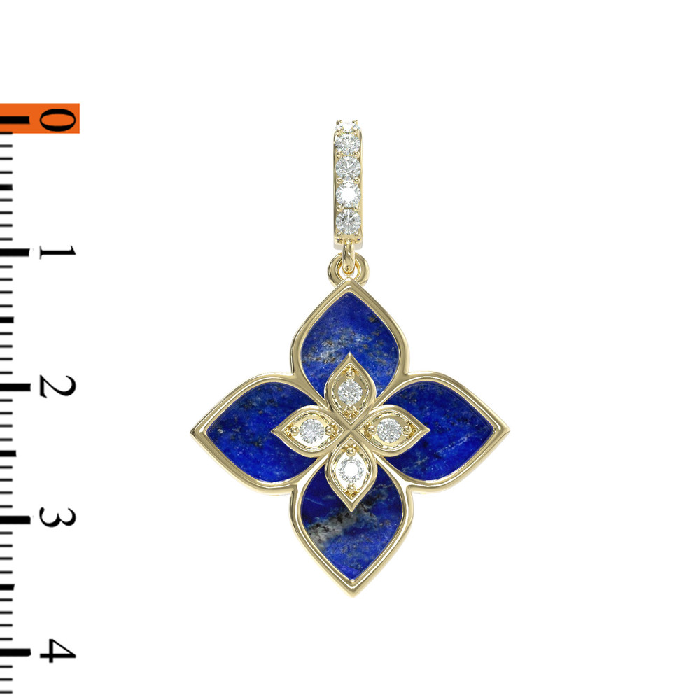 Подвеска из лимонного золота c бриллиантами и лазуритом