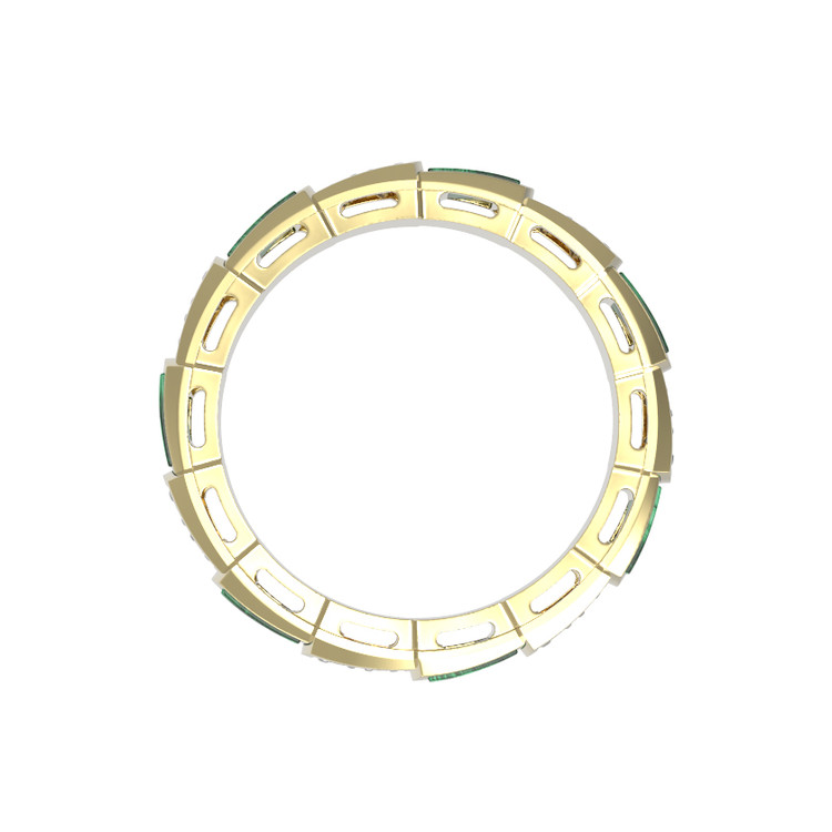 Кольцо из лимонного золота c бриллиантами и малахитом