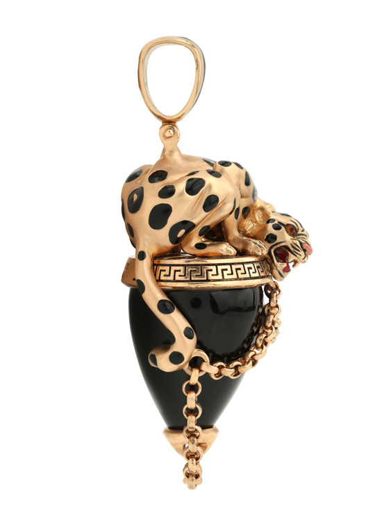 Подвеска из золота c эмаль и ониксом