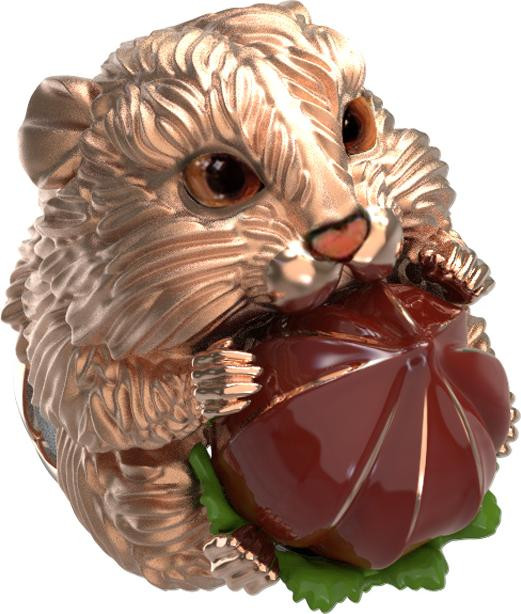 Кольцо из золота c эмаль