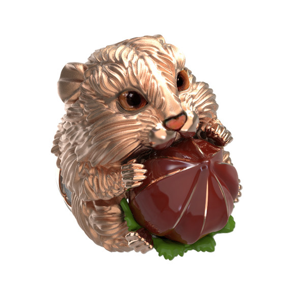 Кольцо из золота c эмалью