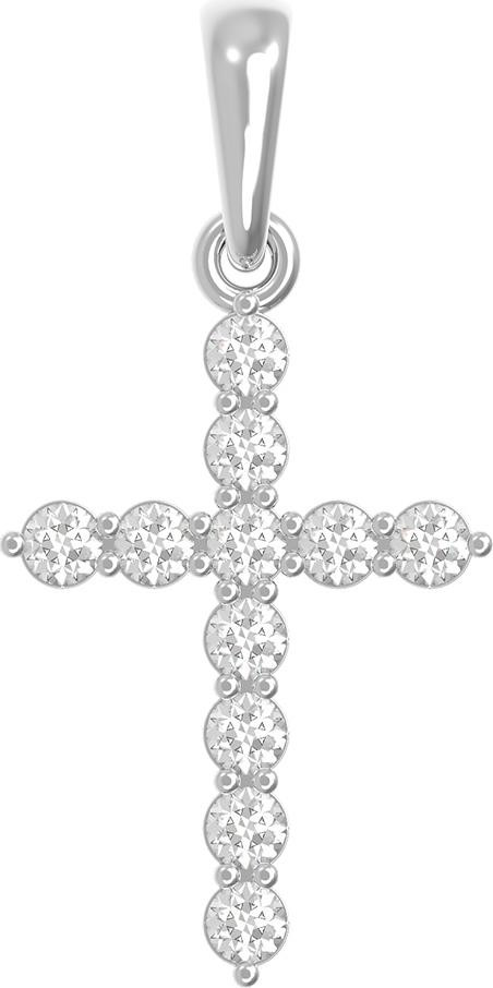 Крест из белого золота c бриллиантами