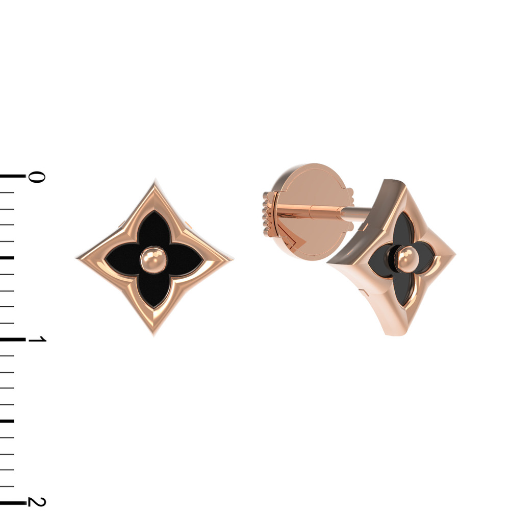 Серьги из золота c ониксом