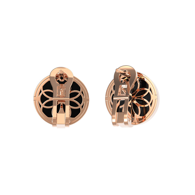 Серьги из золота c бриллиантами и ониксом