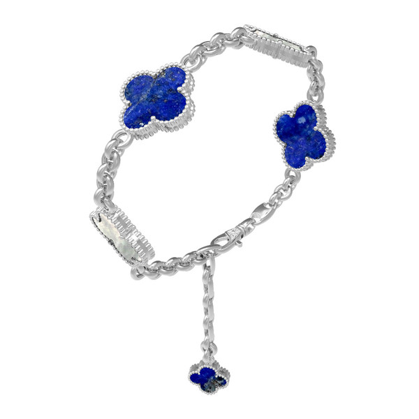 Браслет из белого золота c лазуритом и перламутром