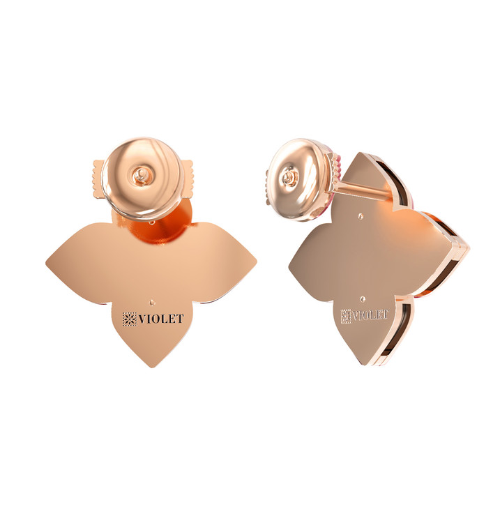 Серьги из золота c бриллиантами и перламутром