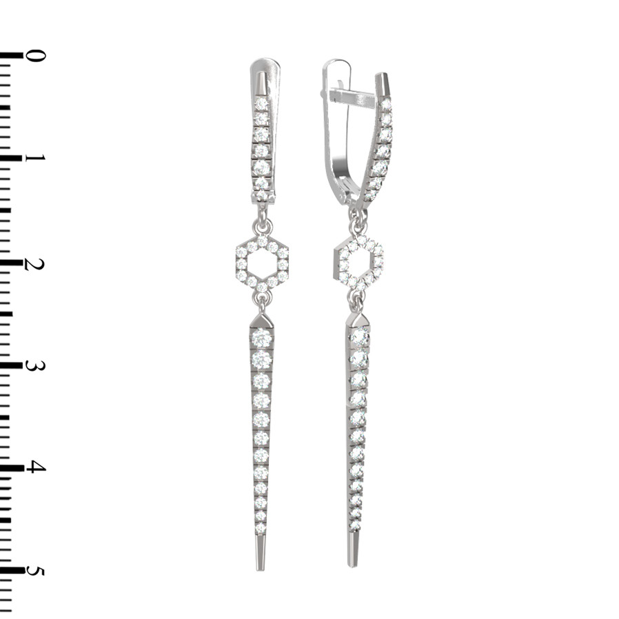 Серьги из белого золота c бриллиантами