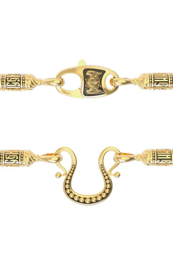 Гайтан из лимонного золота c кожаным шнурком