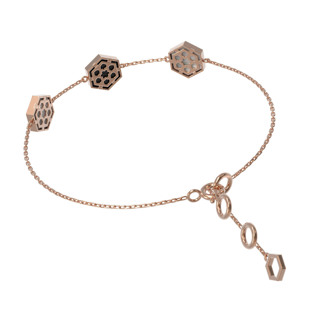 Браслет из золота c ониксом и перламутром