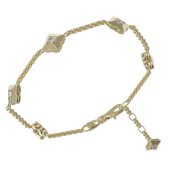 Браслет из лимонного золота c бриллиантами
