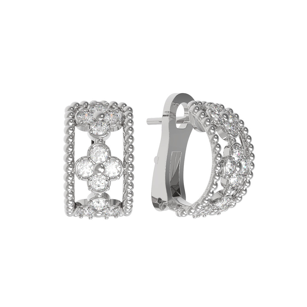 Серьги из белого золота c бриллиантами