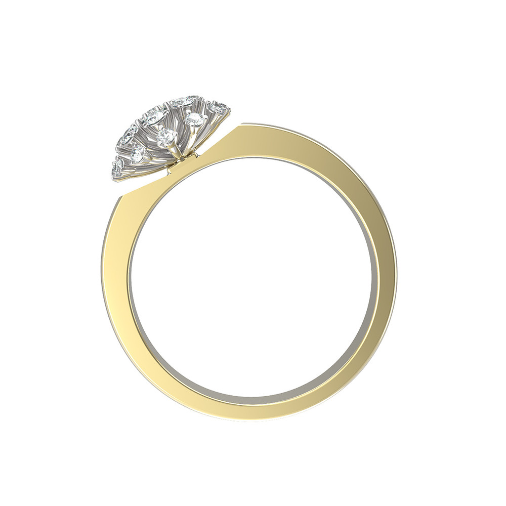 Кольцо из лимонного золота c бриллиантами