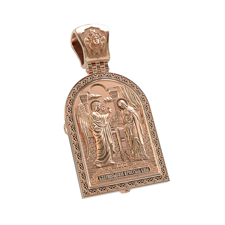 Образок из золота c эмаль