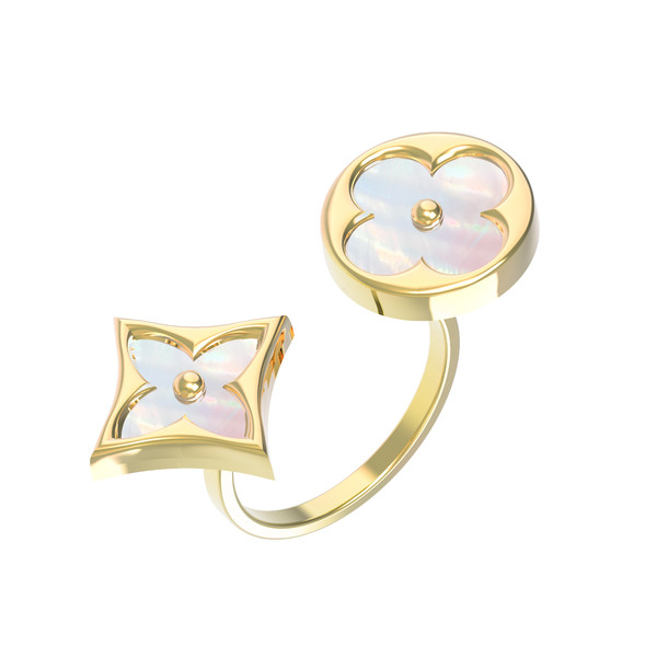 Кольцо из лимонного золота c перламутром