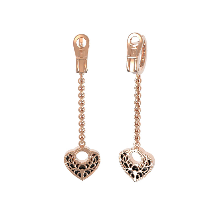 Серьги из золота c бриллиантами и ониксом