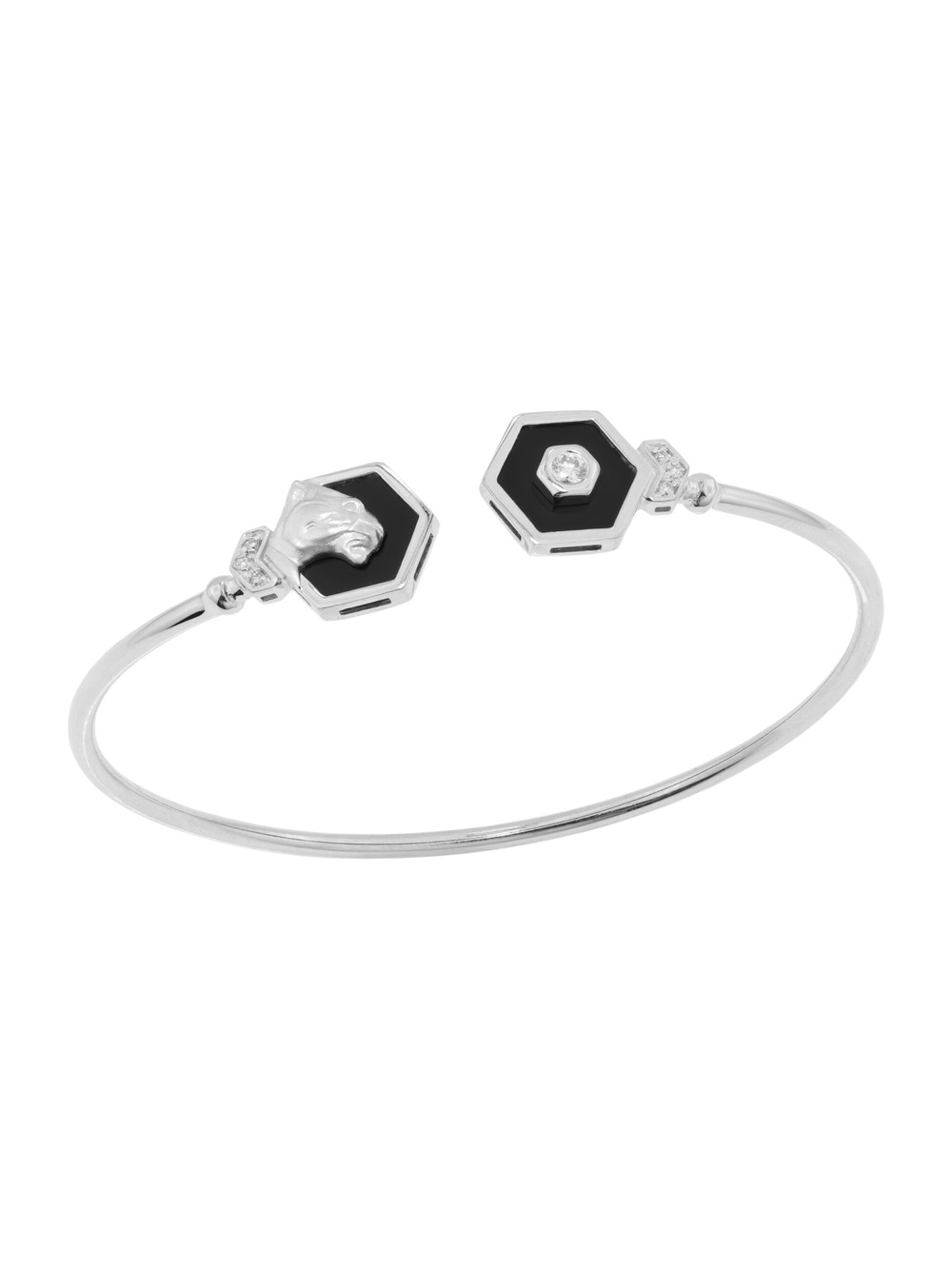 Браслет из белого золота c бриллиантами и ониксом