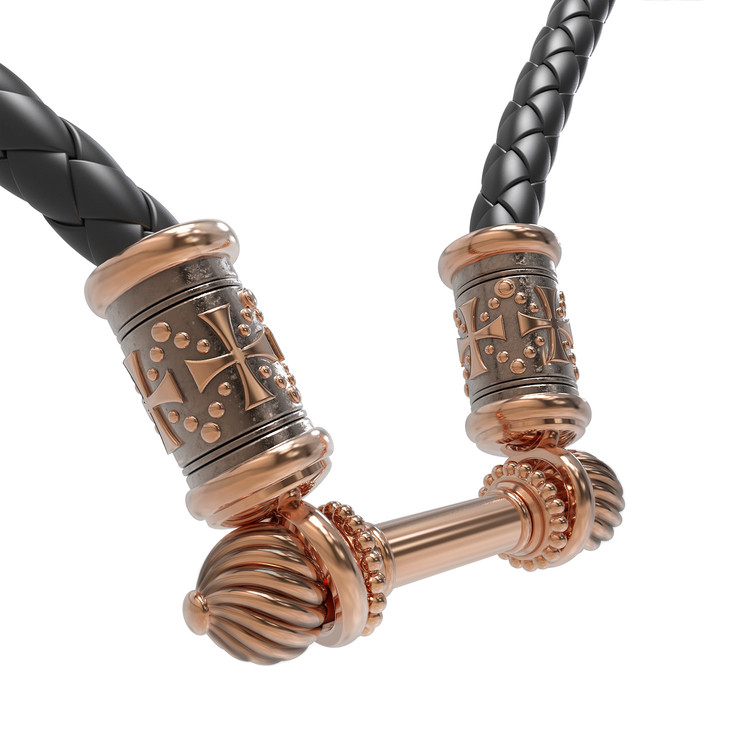 Шнурок кожаный из золота c кожаным шнурком