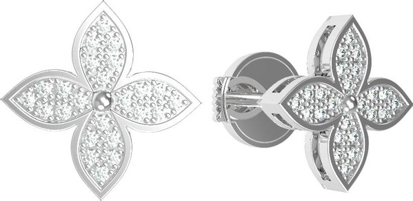Серьги из белого золота c бриллиантами