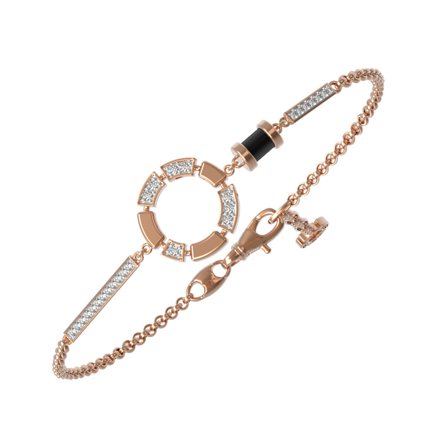 Браслет из золота c бриллиантами и ониксом