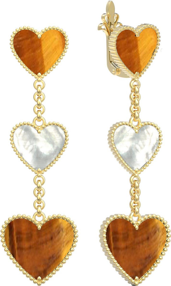 Серьги из лимонного золота c перламутром