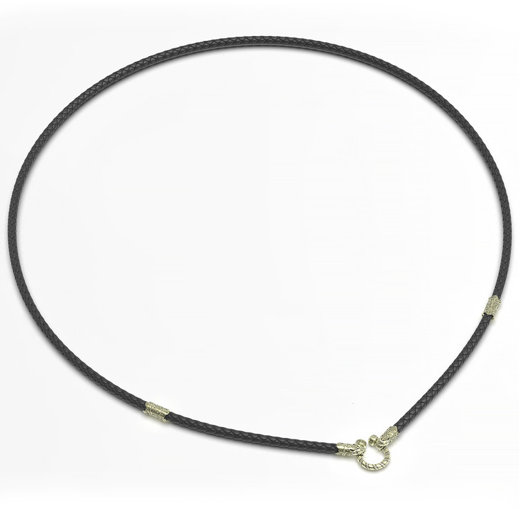 Шнурок кожаный из зелёного золота c кожаным шнурком