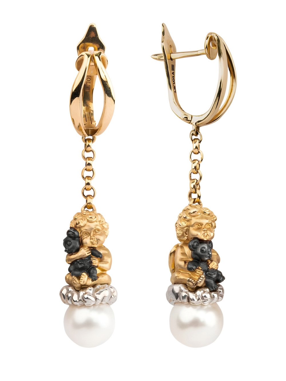 Серьги из золота c жемчугом