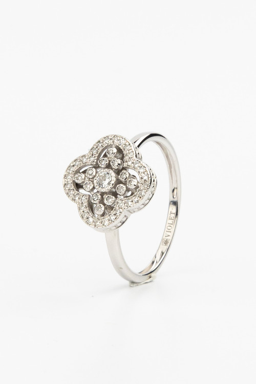 Кольцо из белого золота c бриллиантами