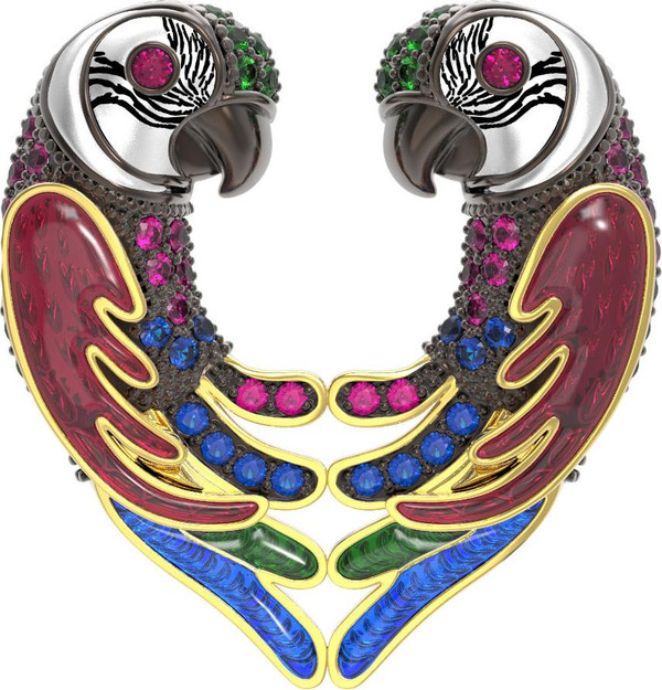 Подвеска из лимонного золота c эмаль и фианитом