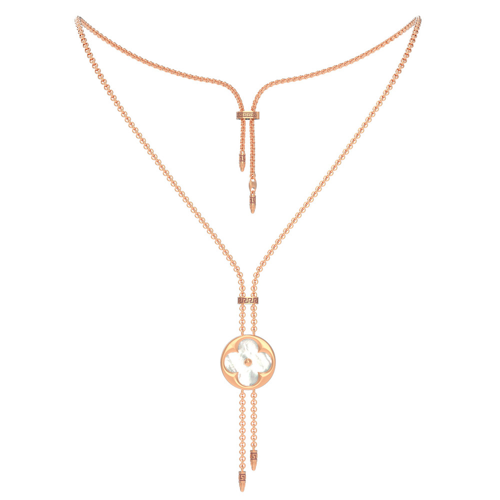 Колье из золота c лазуритом и перламутром