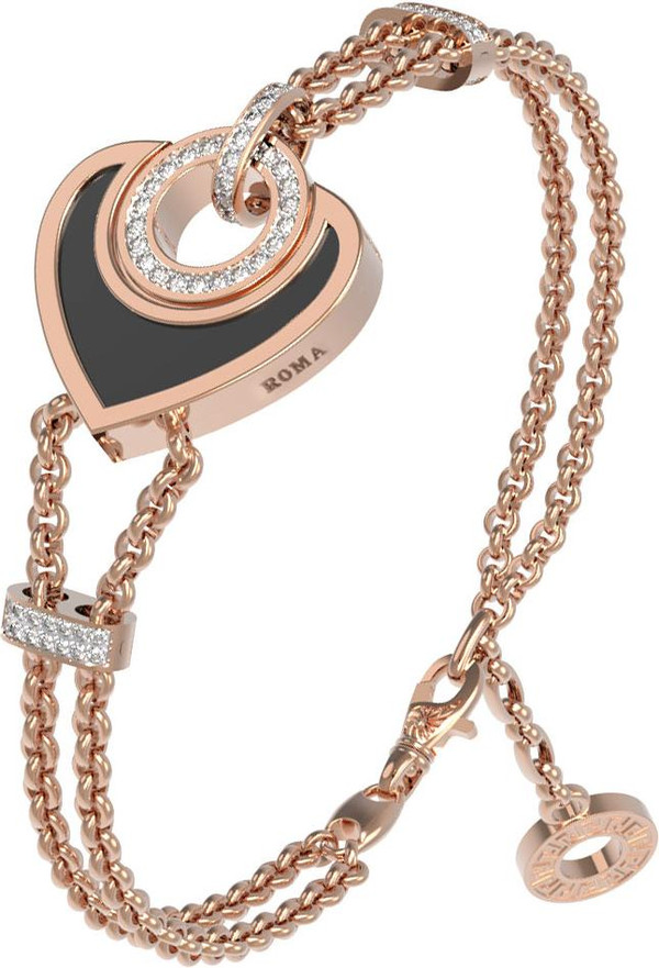 Браслет из золота c бриллиантами, ониксом и перламутром