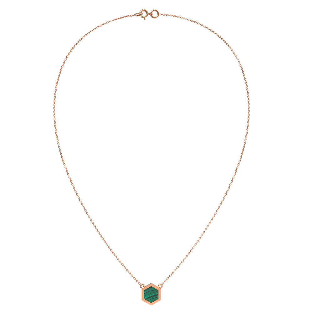 Колье из золота c малахитом