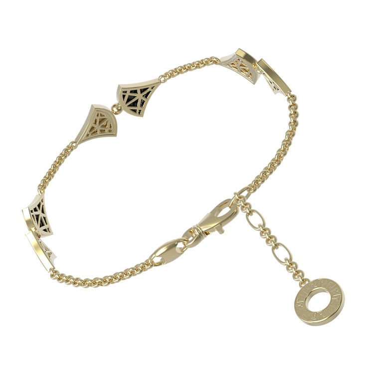 Браслет из лимонного золота c бриллиантами и ониксом