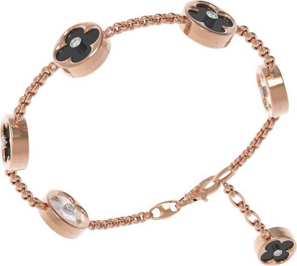 Браслет из золота c бриллиантами, ониксом и перламутром