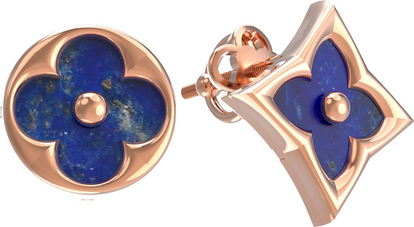 Серьги из золота c лазуритом