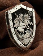 Образок из серебра 925 пробы c эбеновым деревом