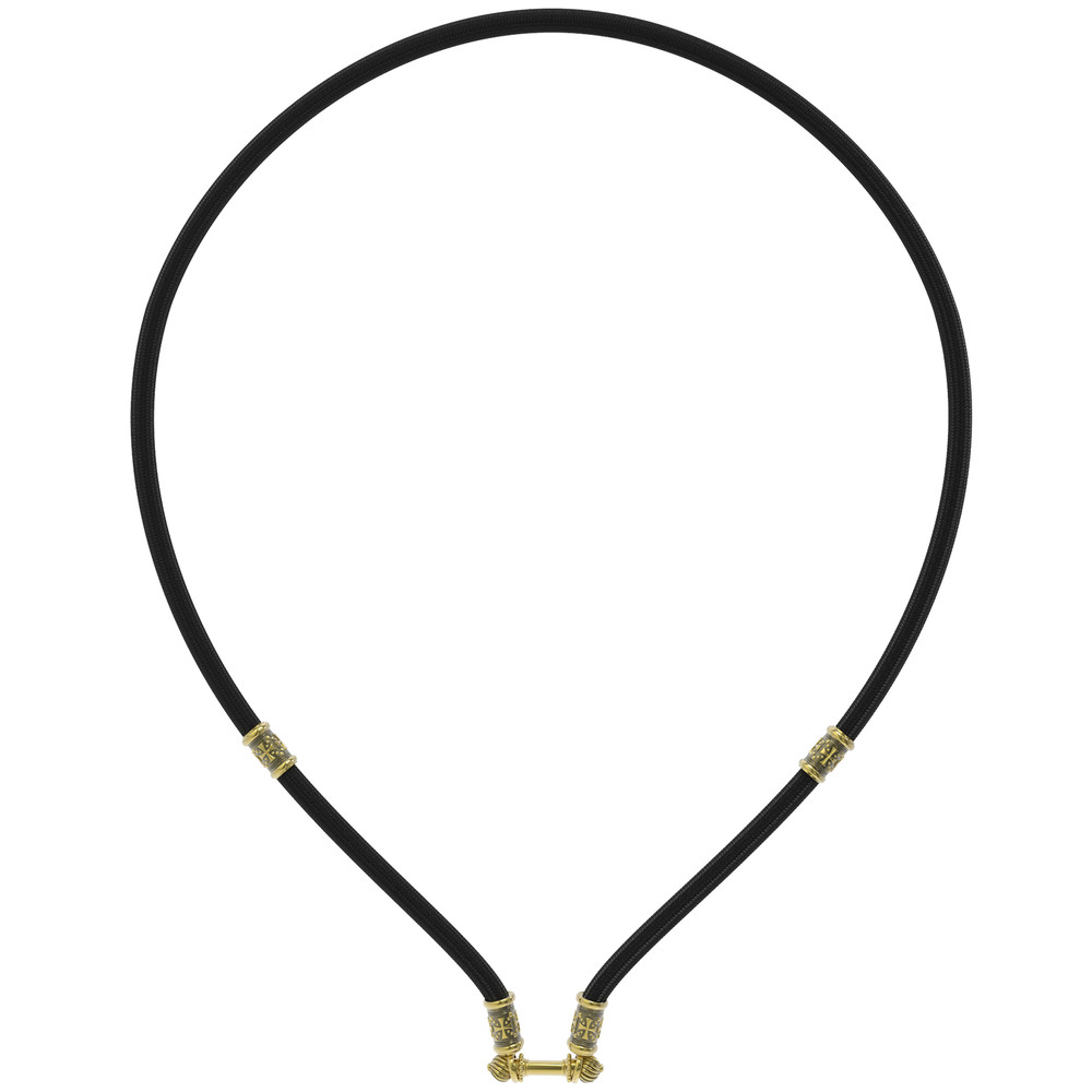 Шнурок шёлковый из лимонного золота c шёлковым шнурком