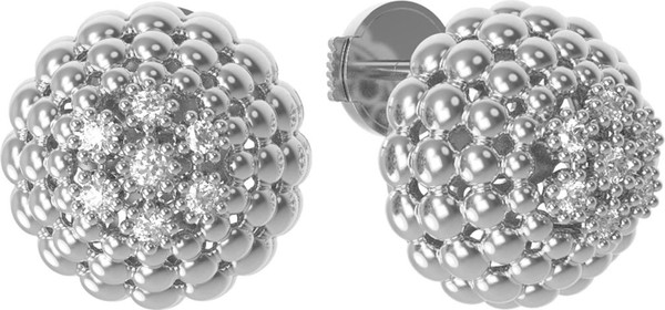 Серьги из белого золота c бриллиантами