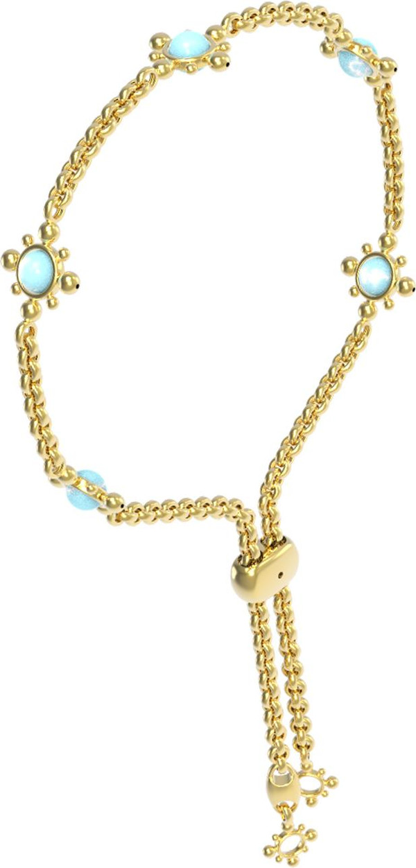 Браслет из лимонного золота c бирюзой