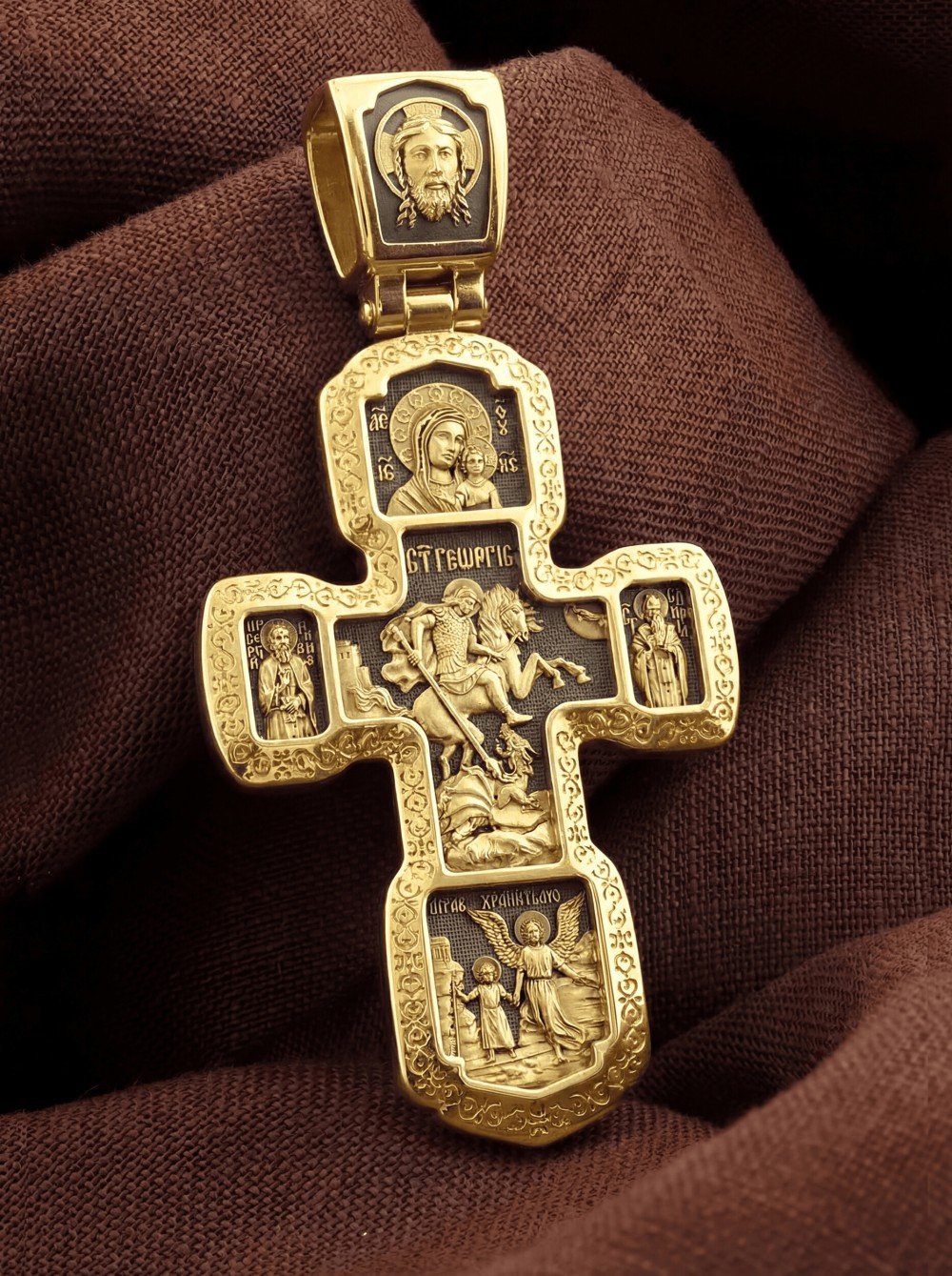 Крест из лимонного золота