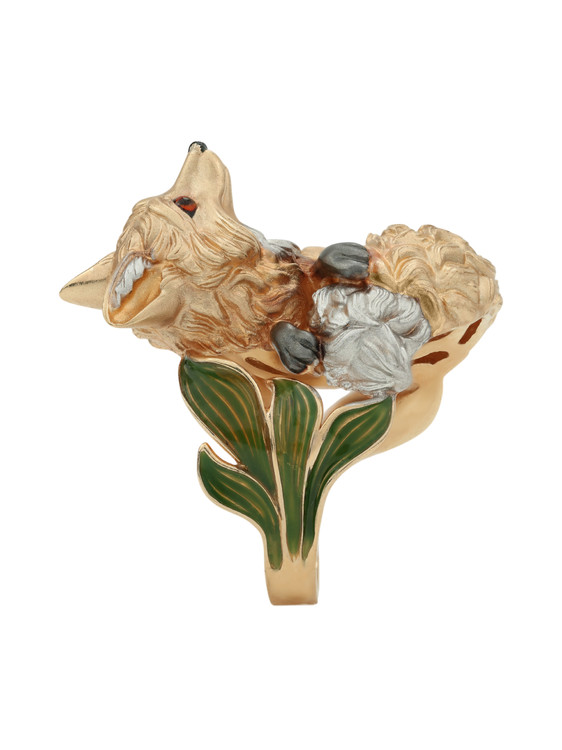 Кольцо из золота c эмаль