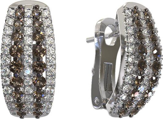 Серьги из белого золота c бриллиантами