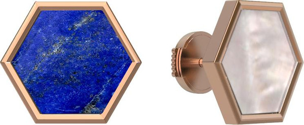 Серьги из золота c лазуритом и перламутром